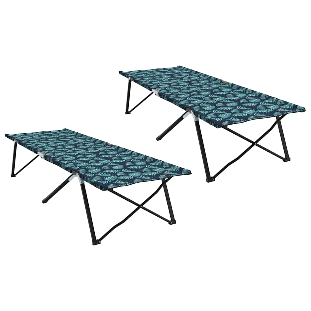 Fällbar Camping Säng 2 st Skog 206 x 76 x 74 cm Oxford och Stål