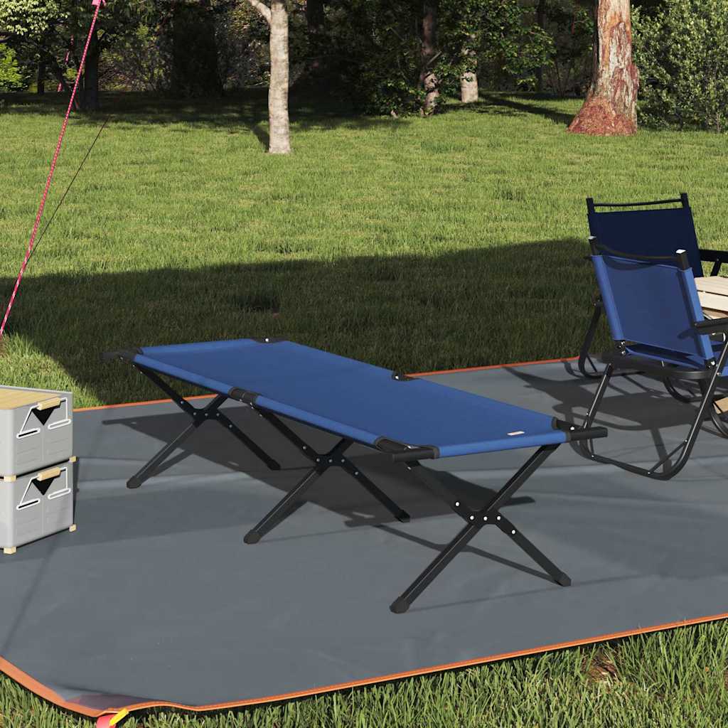 Fällbar Camping Säng Blå 193 x 69 x 45 cm Oxford tyg