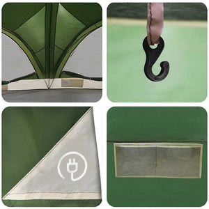 Familjetält med tak med lagring Grön och Grå 460 x 430 x 214 cm