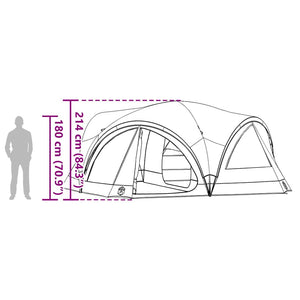 Familjetält med tak med lagring Grön och Grå 460 x 430 x 214 cm