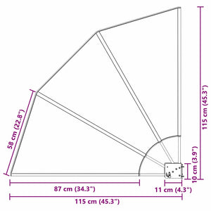 Balkongskärm Svart 115 x 115 cm Polyester