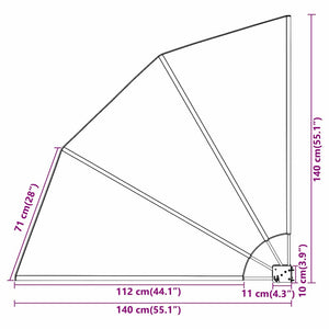 Balkongskärm Svart 140 x 140 cm Polyester
