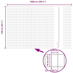 Eurogärdsel 1,5 x 10 m PVC-belagt järn