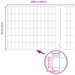 Eurogärdsel 0,4 x 25 m PVC-belagt järn