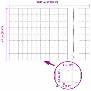 Eurogärdsel 0,4 x 50 m PVC-belagt järn