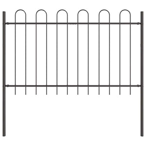 Trädgårdsstängsel Grå 1,7 x 0,8 m Pulverlackerad stål