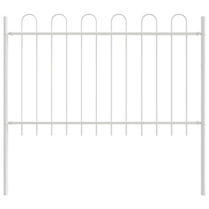 Trädgårdsstängsel Vit 1.7 x 1.2 m Pulverlackerad stål