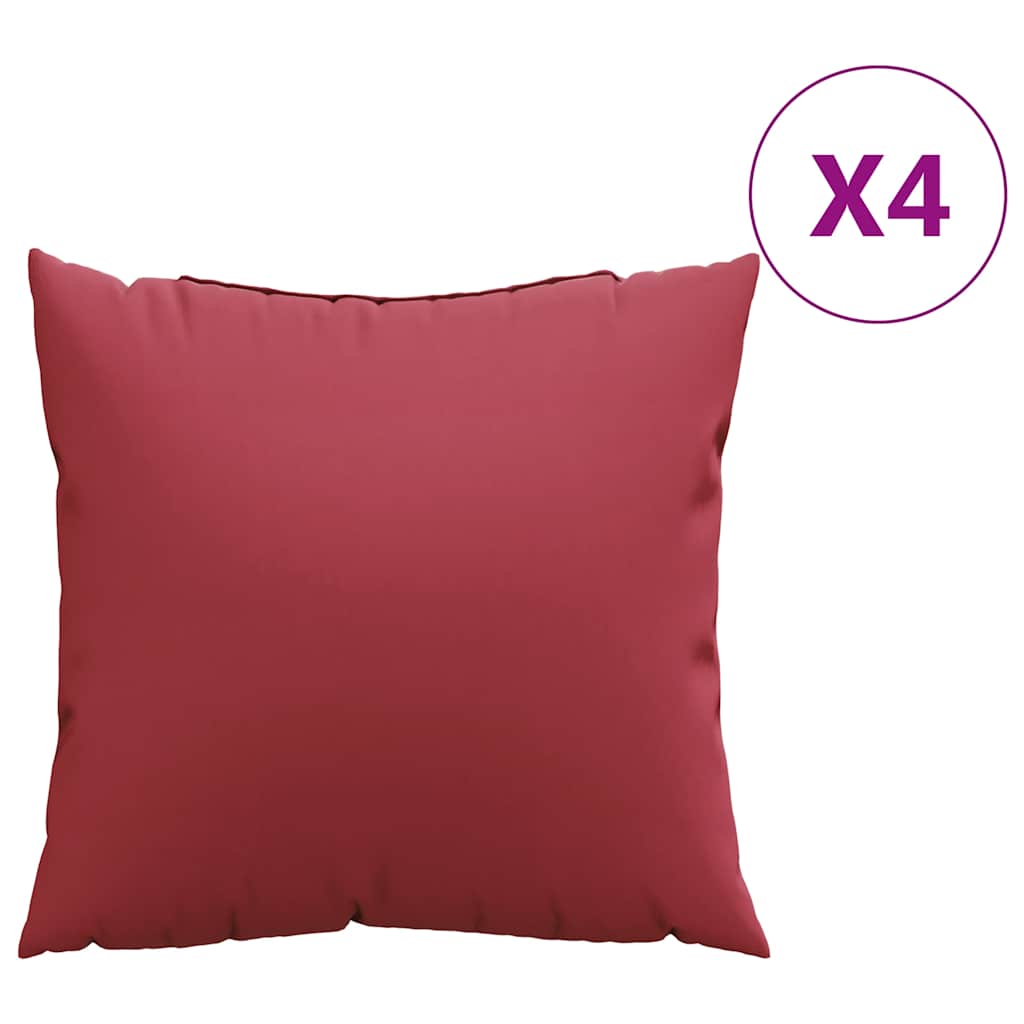 Soffdynor 4 st vinröd 60x60 cm tyg