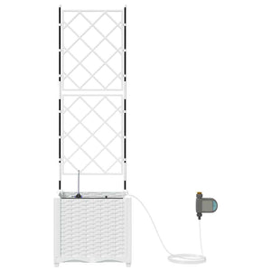 Trädgårdsplanterare Vit 40 x 40 x 142 cm Stål