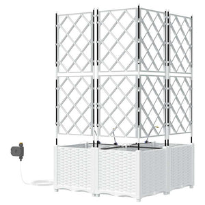 Trädgårdsplanterare 3 pcs Vit Stål