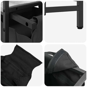 Tvättkorg 3 fack med hylla grå sonoma