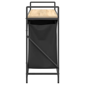 Tvättkorg 2 fack med hylla sonoma-ek