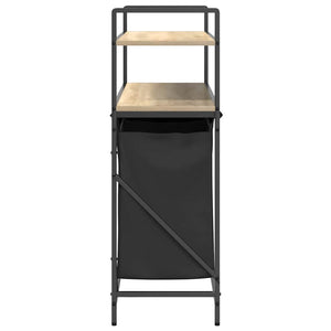 Tvättkorg 3 fack med hyllor sonoma-ek