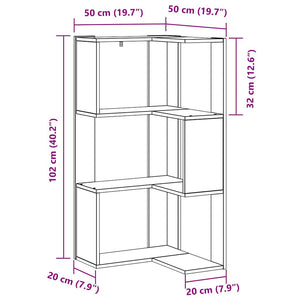Bokhylla Svart Ek 50 x 50 x 102 cm