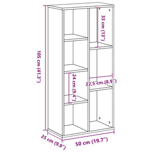 Bokhylla Svart Ek 50 x 25 x 102 cm