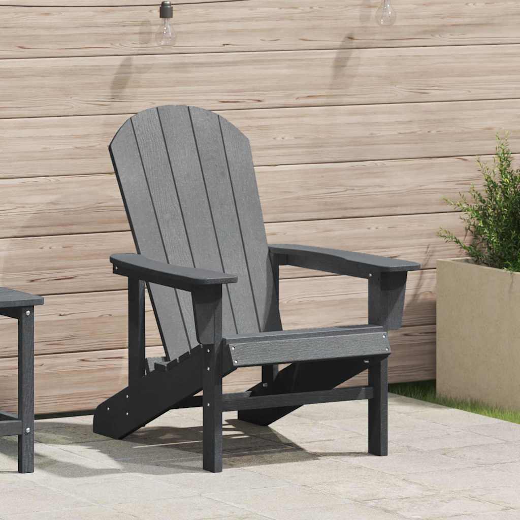 Adirondackstol Ljusgrå 82 x 74 x 92 cm HDPE