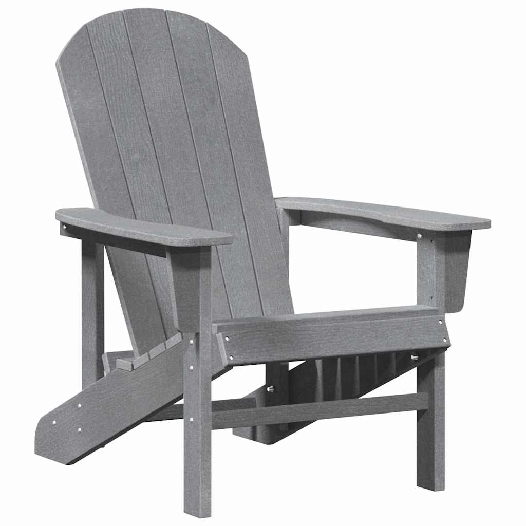 Adirondackstol Ljusgrå 82 x 74 x 92 cm HDPE