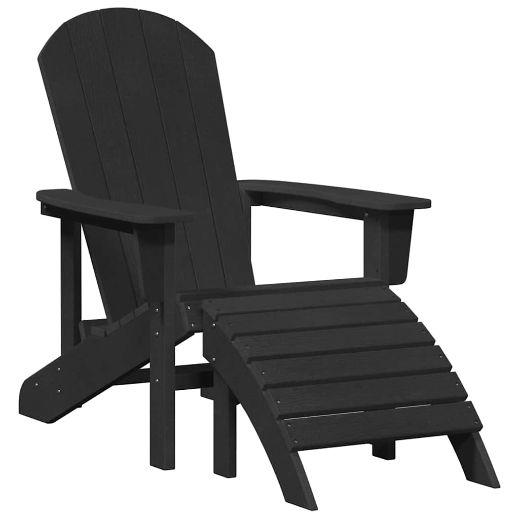 Adirondackstol Svart 82 x 74 x 92 cm HDPE