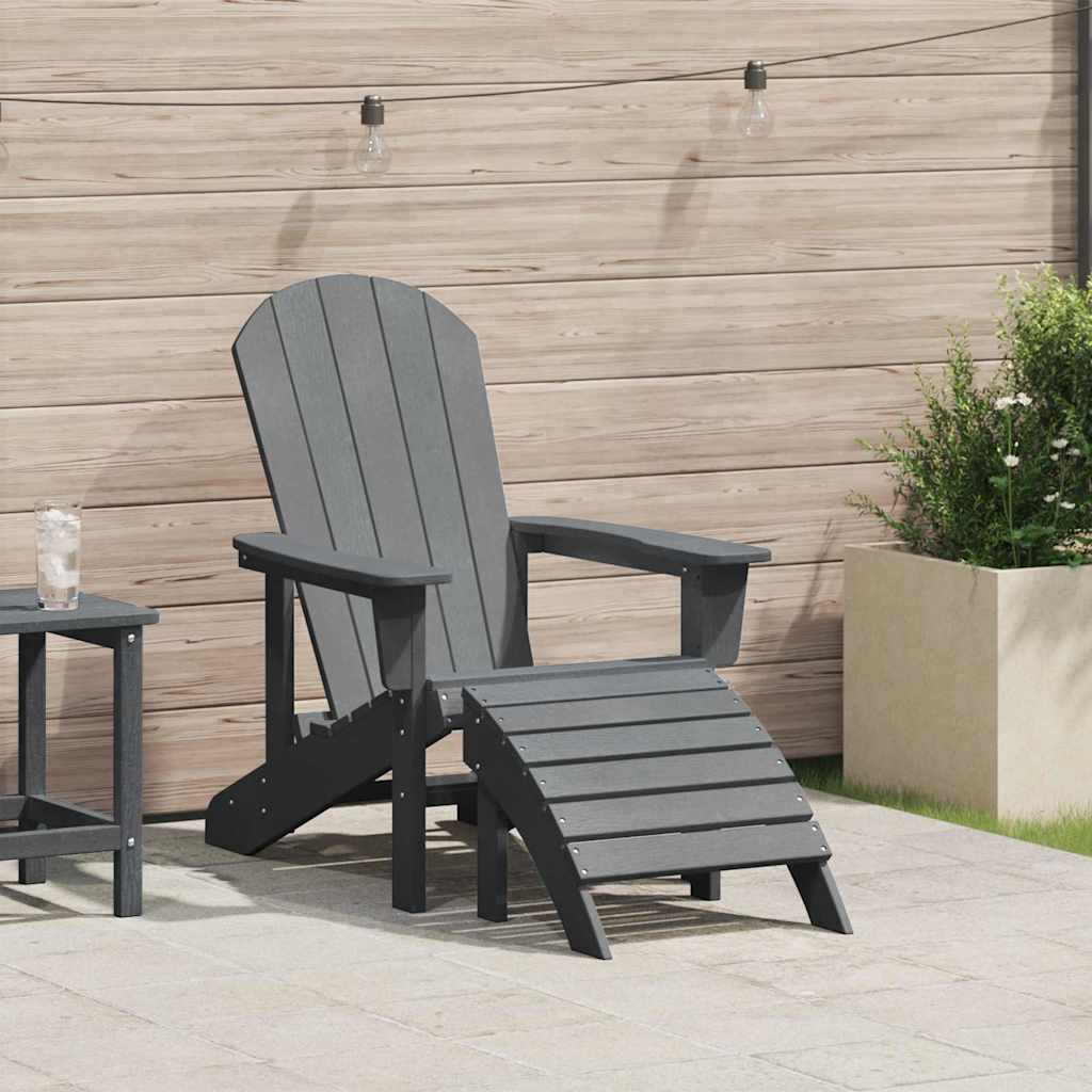 Adirondackstol Ljusgrå 82 x 74 x 92 cm HDPE