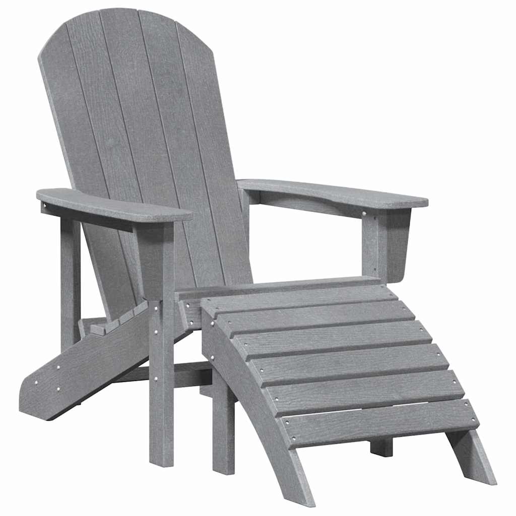 Adirondackstol Ljusgrå 82 x 74 x 92 cm HDPE