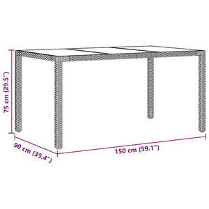 Trädgårdsmöbelset 7 pcs Svart konstrotting