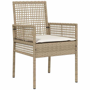 Trädgårds Bistro Set 3 pcs Beige konstrotting