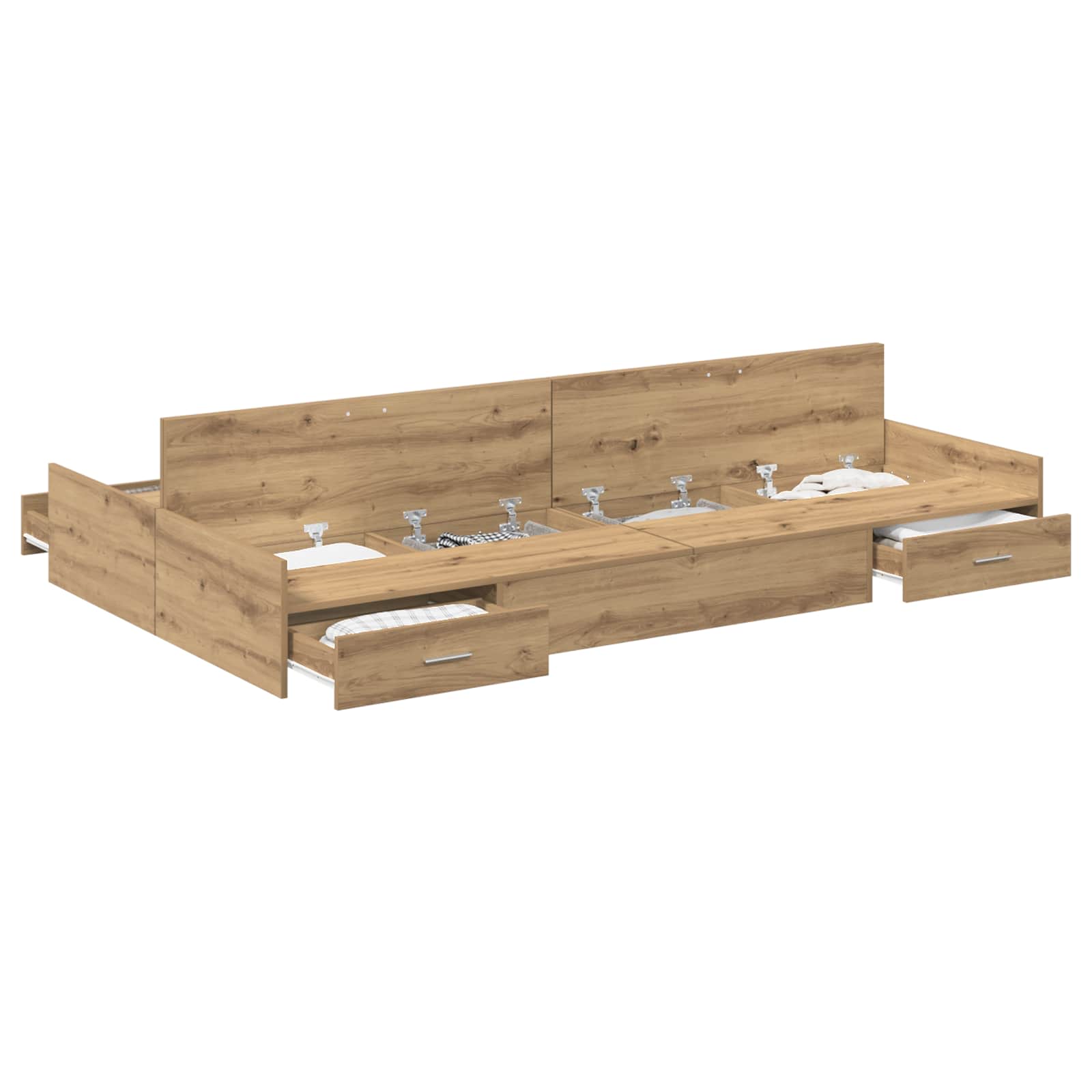 Förvaringssängram Artisan Ek 120 x 190 cm Konstruerat trä