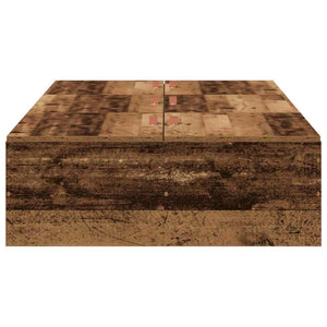 Förvaringssängram Gammalt trä 80 x 200 cm Konstruerat trä