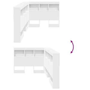Förvaringshuvudgavel med hylla Vit 90 cm Konstruerat trä