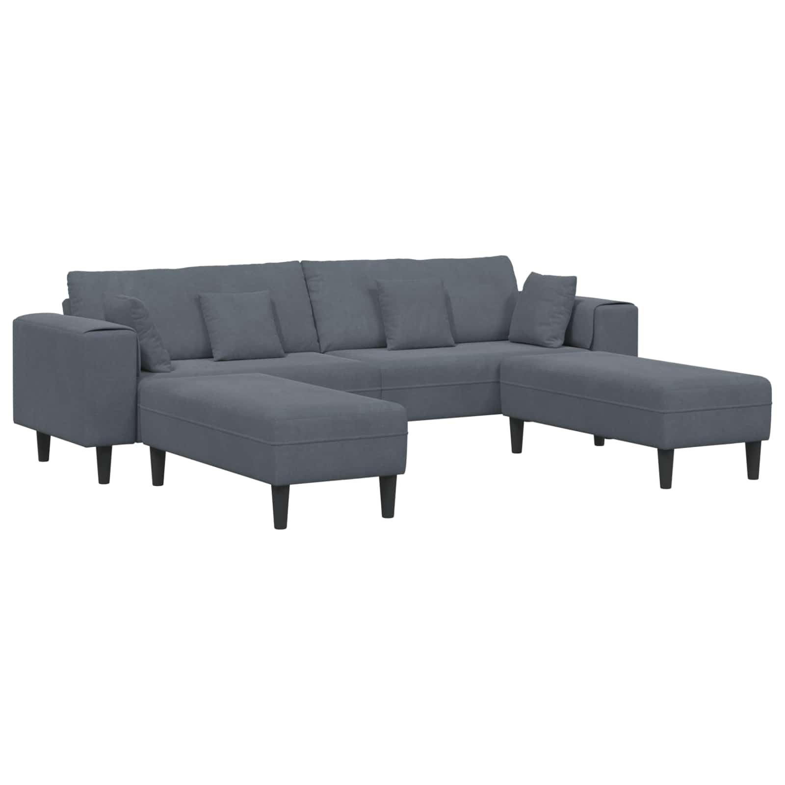 Soffa 3 pcs Mörkgrå 250 x 188 x 76 cm Sammet