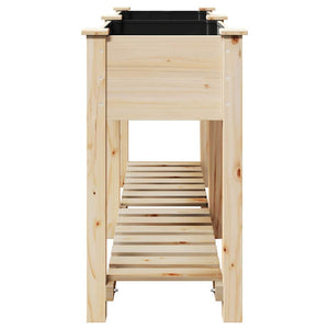 Trädgårdsplanterare Beige 161 x 43 x 76,5 cm Massivt Furu