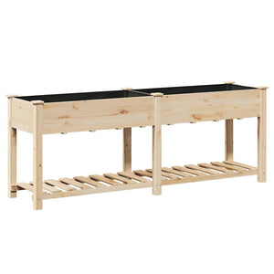 Trädgårdsplanterare Beige 203 x 53 x 76,5 cm Massivt Furu