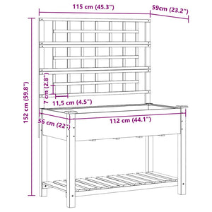 Trädgårdsplanterare Beige 115 x 60,5 x 153 cm Massivt Furu