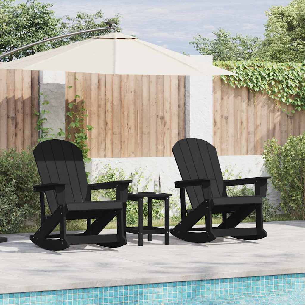 Adirondack Gungstolar 2 pcs Svart HDPE