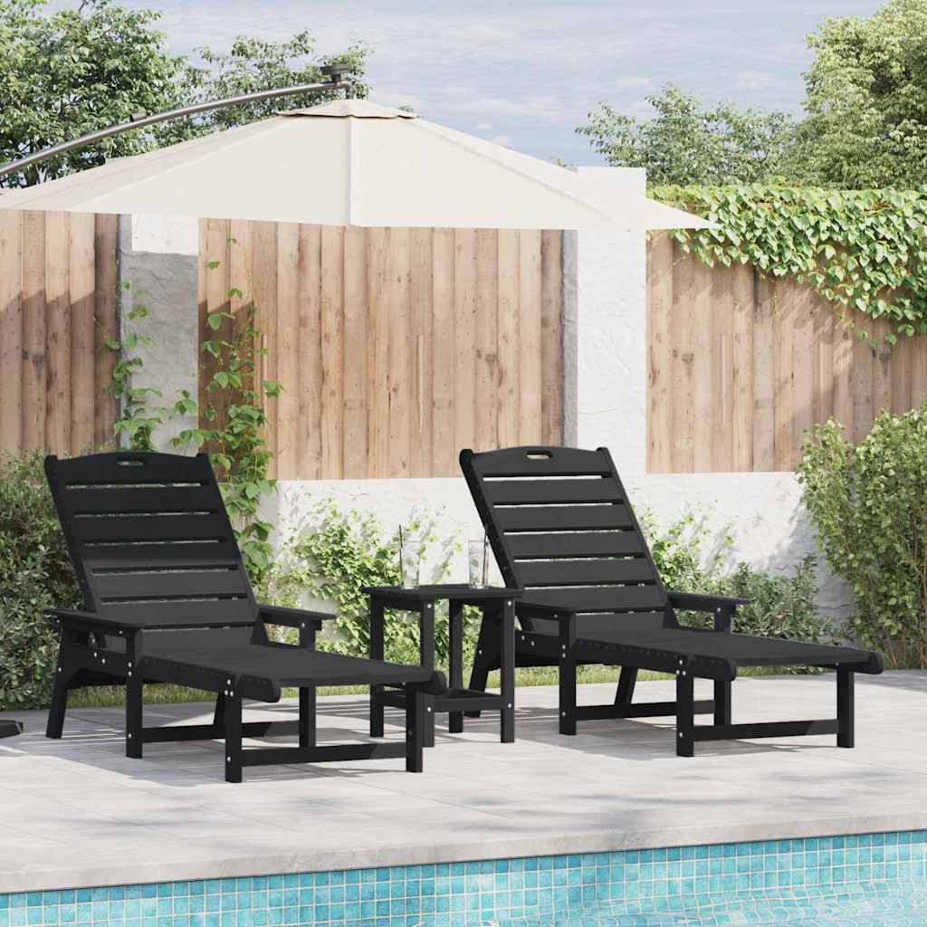 Solstol 2 st polyeten Svart