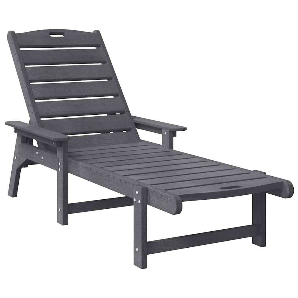 Solstol 2 st polyeten Ljusgrå