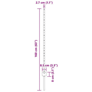 Stängselstolpe 44 pcs Grön 160 cm Stål