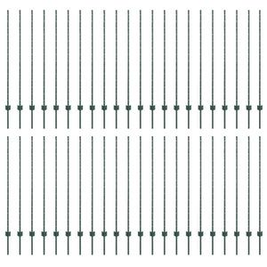 Stängselstolpe 44 pcs Grön 180 cm Stål