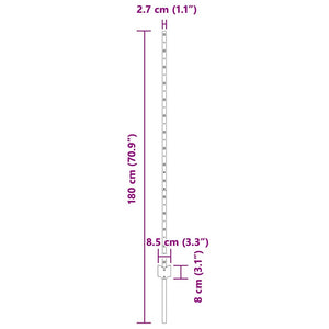 Stängselstolpe 44 pcs Grön 180 cm Stål