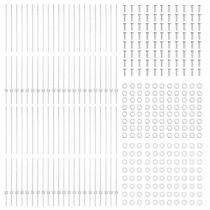 Stängselstolpe 44 pcs Silver 200 cm Stål