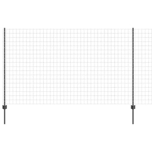 Stängsel med stolpe Grå 1,4 x 10 m Stål och PVC