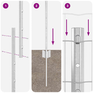 Stängsel med stolpe Silver 1,4 x 10 m Stål