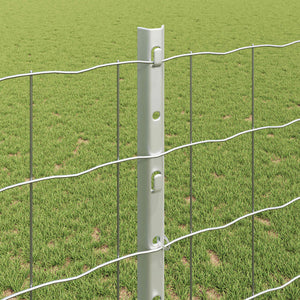 Stängsel med stolpe Silver 1,2 x 25 m Stål