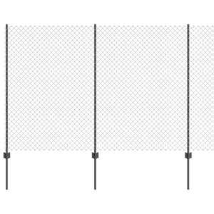Stängsel med stolpe Grå 1,5 x 10 m Stål och PVC