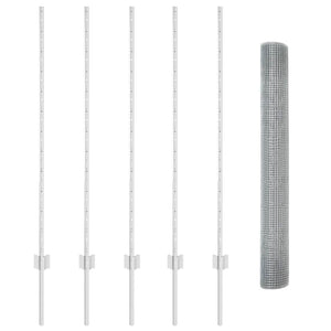 Stängsel med stolpe Silver 1,2 x 10 m Stål