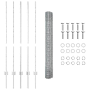 Stängsel med stolpe Silver 1,2 x 10 m Stål