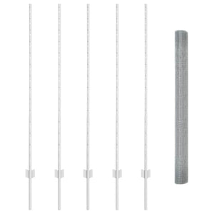 Stängsel med stolpe Silver 1,4 x 10 m Stål