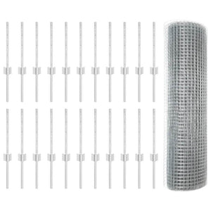 Stängsel med stolpe Silver 0,4 x 50 m Stål