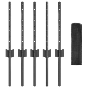 Stängsel med stolpe Grå 0,4 x 10 m Stål och PVC