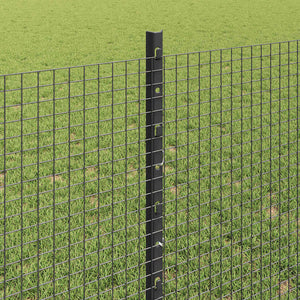 Stängsel med stolpe Grå 0,8 x 10 m Stål och PVC